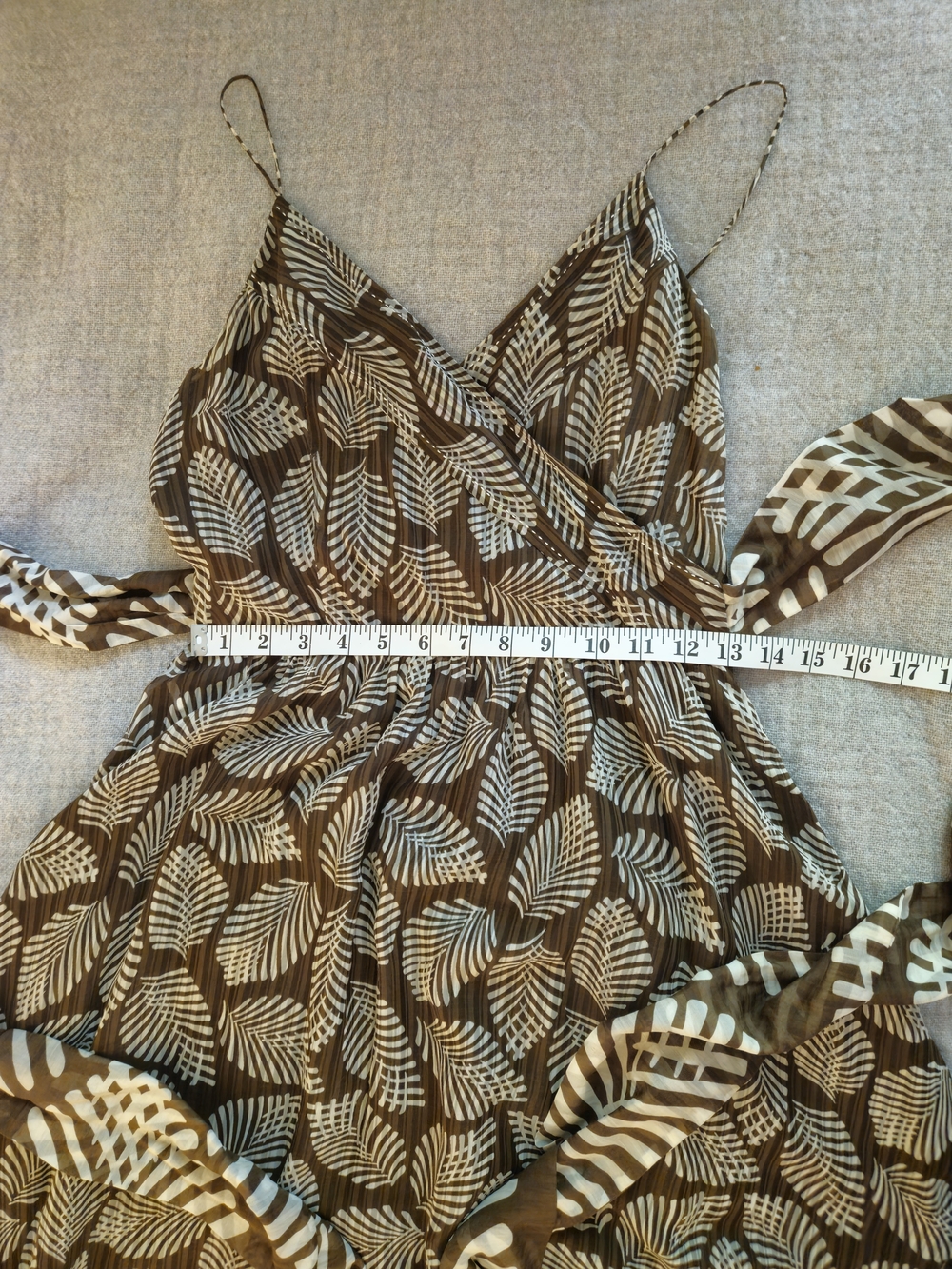 Tommy Bahama NWOT Silk Cotton Tropical Dress 2 Border Hem Midi Double Wrap Sash - Picture 11 of 17